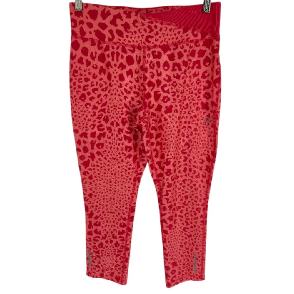 Nike leggings Orange Animal Print Cheetah Print Workout Running Gym Athletic S